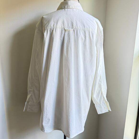 Athleta White Oversized Button Down Shirt XS - Picture 4 of 10